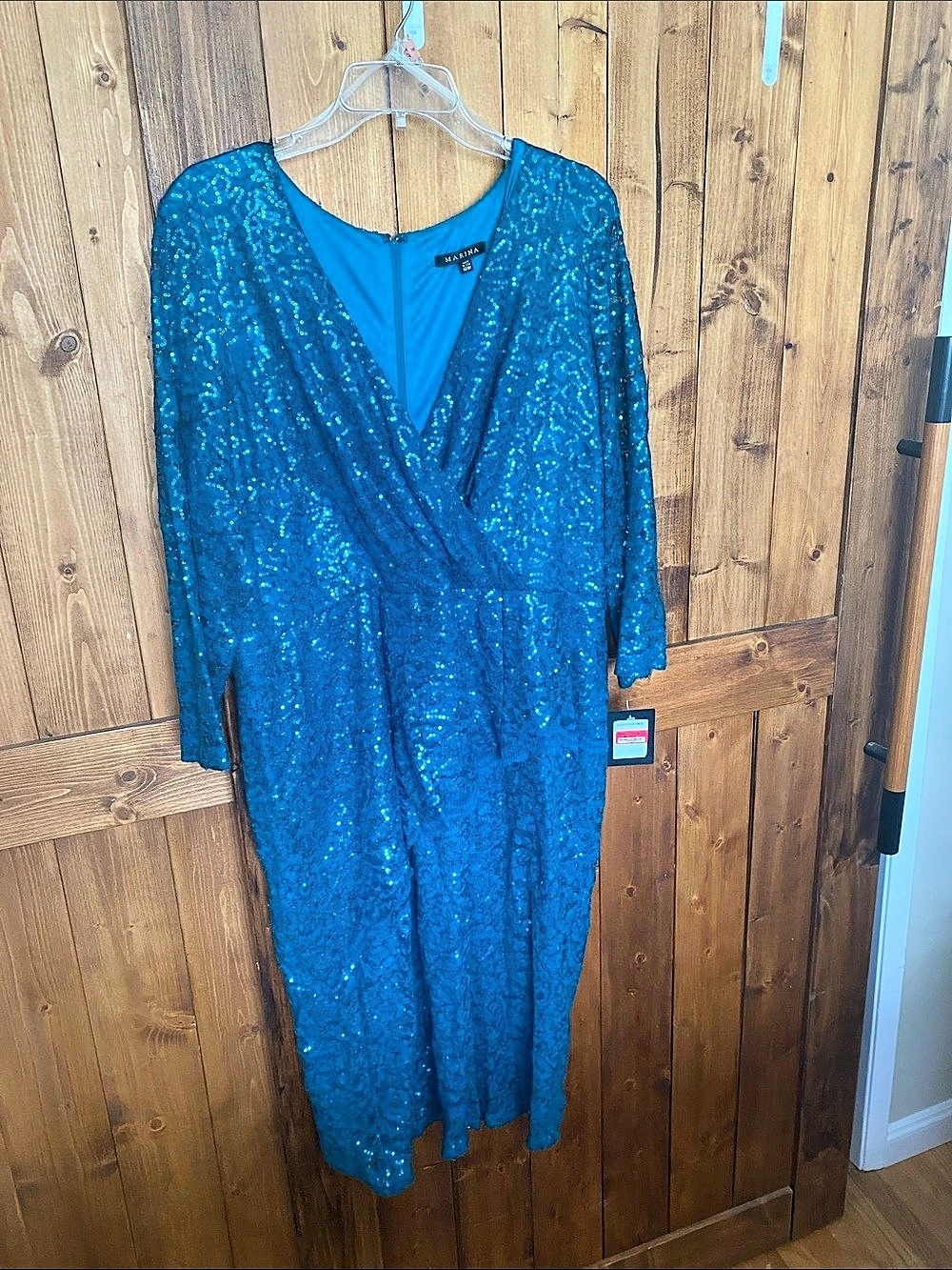 Marina Sequin Maxi Dress in Blue Size 18
